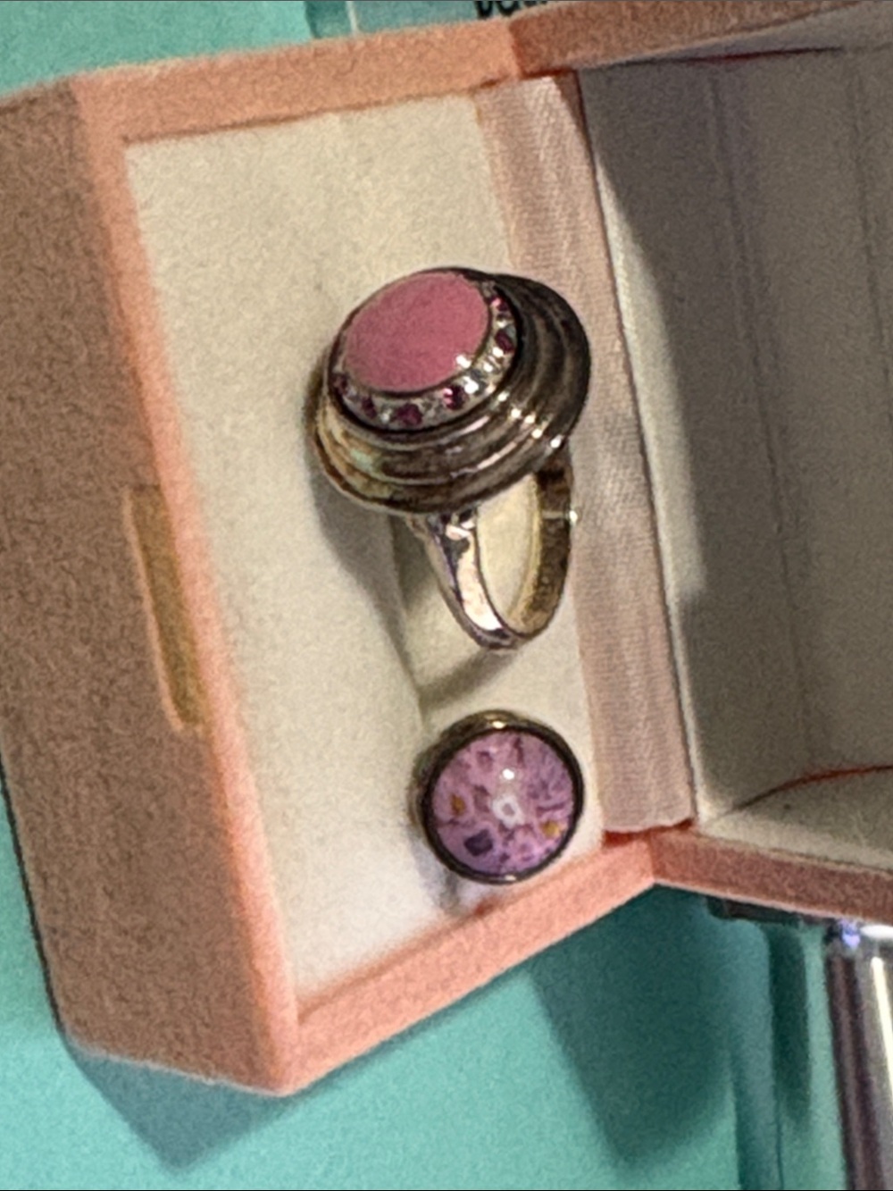 Pink Stone Sterling Silver Ring - Sz 9 Women's Kameleon Jewel Pop Ring 36A NWOT